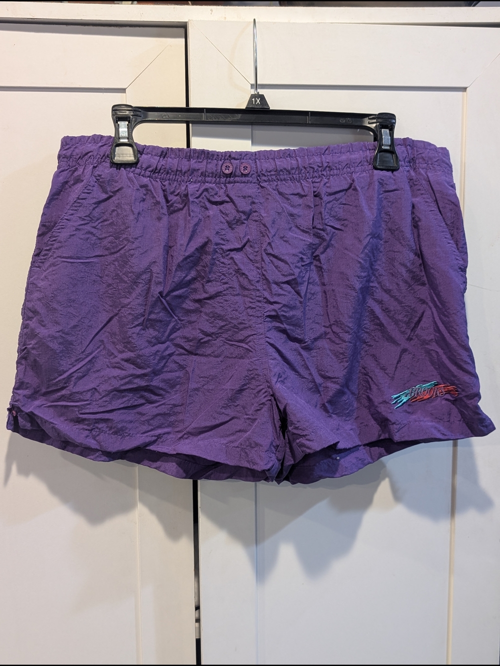 Brooks Vintage Nylon Purple Running Shorts